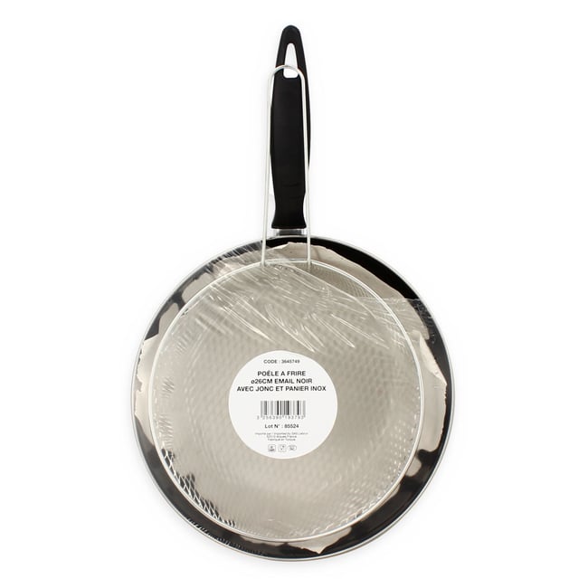 Poêle à frire émaillée 26cm noir <span itemprop=