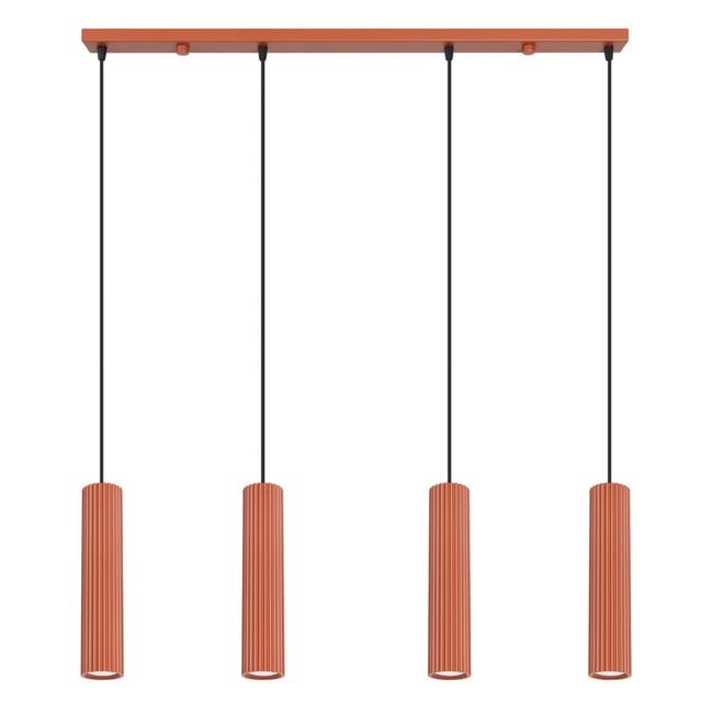 Suspension Aluminium Ocre Rouge GU10 4 Karbon Couleur ocre rouge <span itemprop=