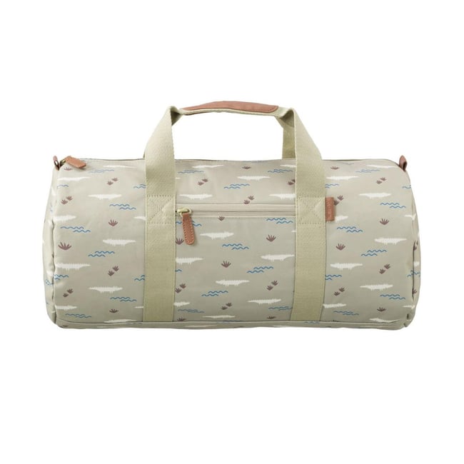 Sac week-end vert, bleu, écru <span itemprop=