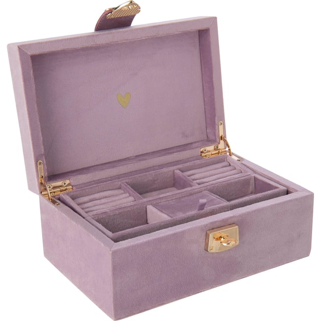 Boîte à bijoux en velours à compartiments Couleur lilas <span itemprop=