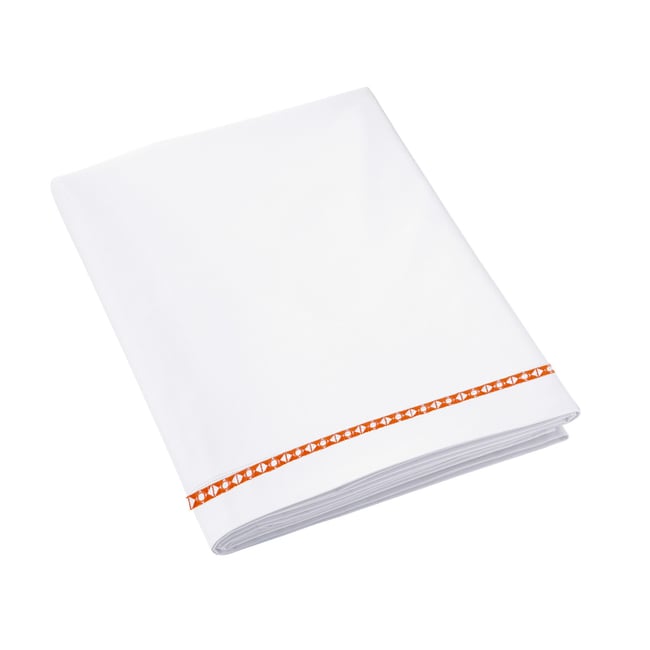 Drap Plat A L'ombre Des Pins Percale De Coton - A L OMBRE DES PINS blanc <span itemprop=