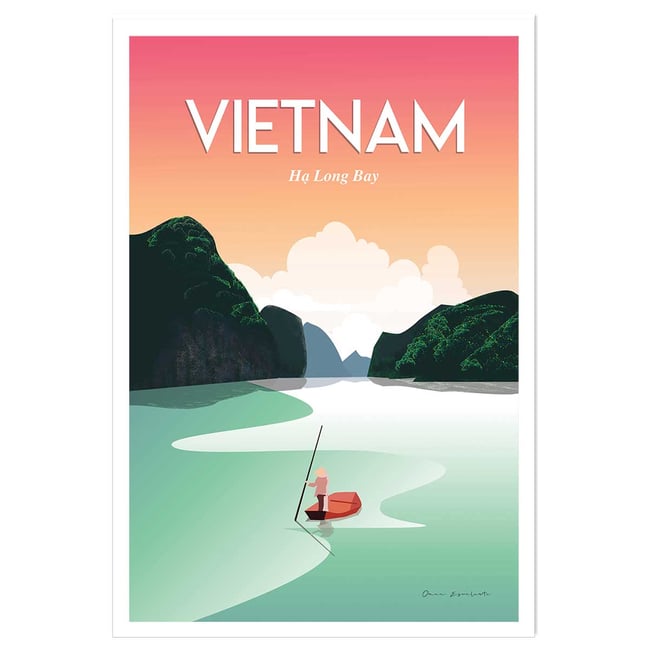 Affiche voyage Vietnam Baie Halong - HEXOA