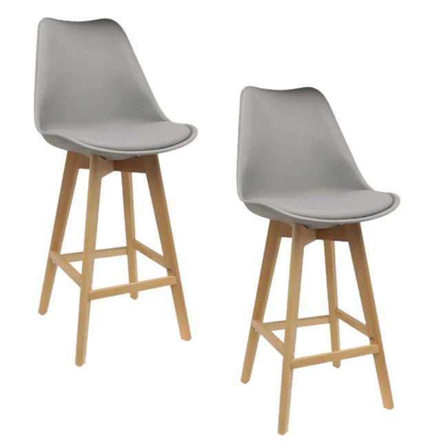 2 Tabourets de bar en bois scandinaves Home Factory - TOILINUX