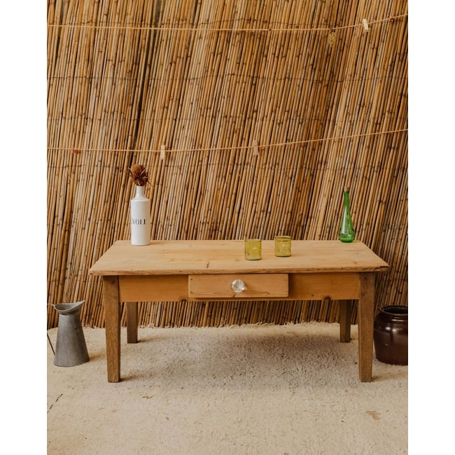 Table basse en bois Léonie N°1168 - Bon état Couleur bois clair <span itemprop=