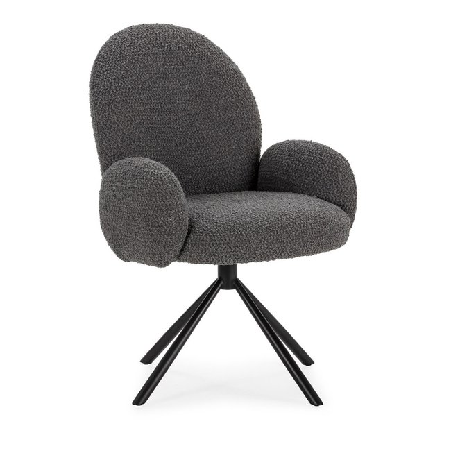 Chaise de bureau en tissu bouclette et métal - DOURO - DRAWER