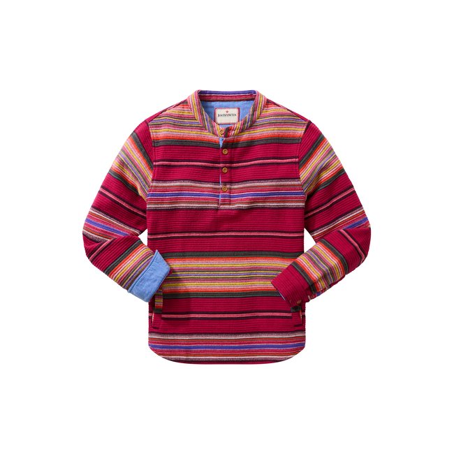 Chemise à enfiler à rayures jacquard rouge <span itemprop=