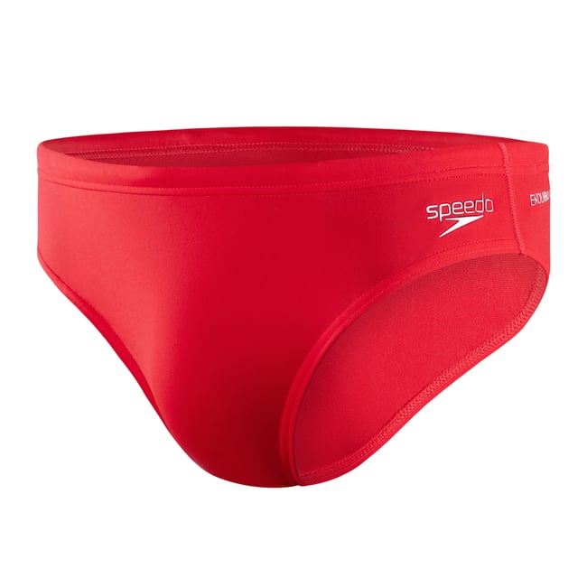 Slip de bain motif/style logo rouge <span itemprop=