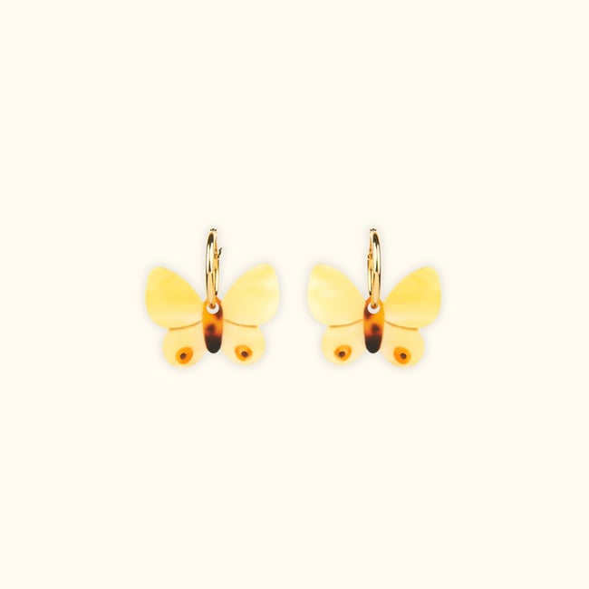 Boucles d'oreilles PAPILLON JAUNE jaune <span itemprop=