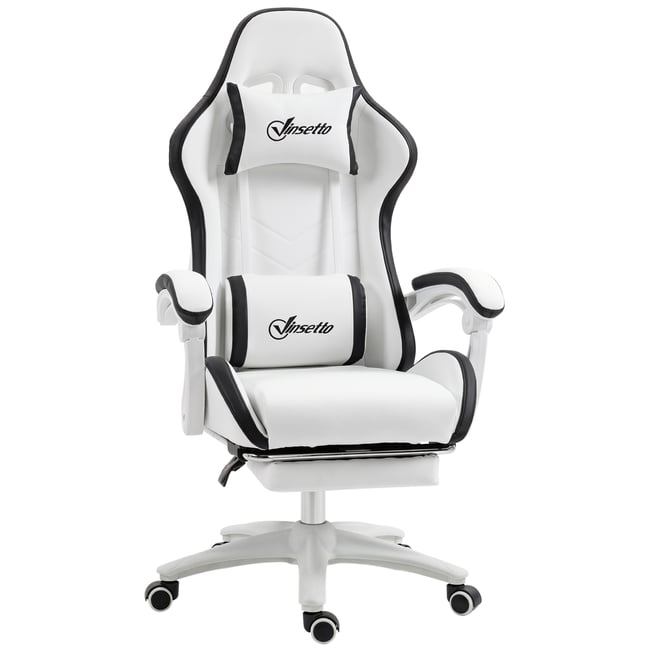 Fauteuil gaming Revêtement synthétique Noir Couleur noir et blanc <span itemprop=
