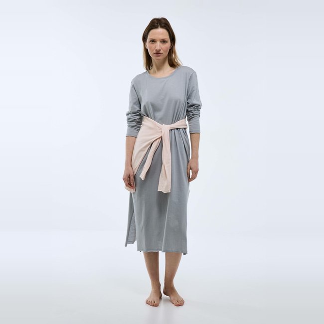 Chemise de nuit unie à bords francs en coton BIO - MONOPRIX
