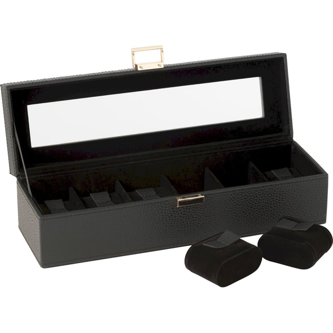 Boîte à montres 6 compartiments Couleur noir <span itemprop=