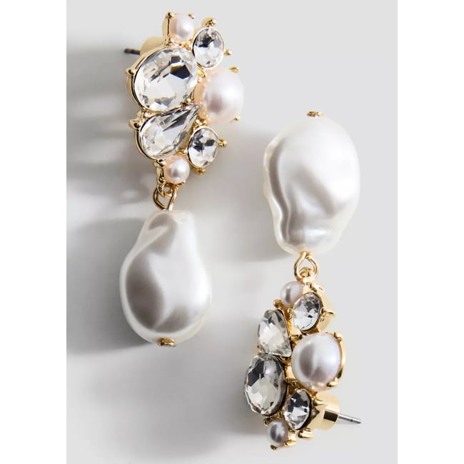 Boucles d’oreilles cristal perle or <span itemprop=