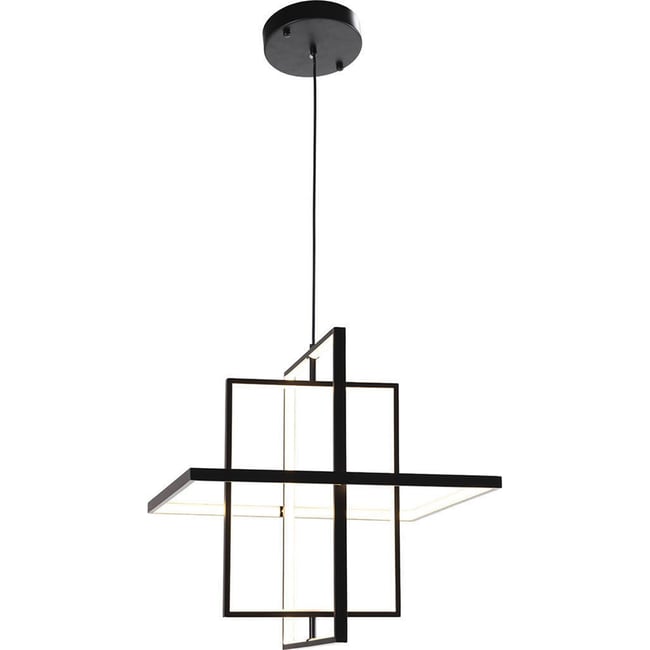 Suspension style architecte en fer Couleur noir mat et transparent <span itemprop=