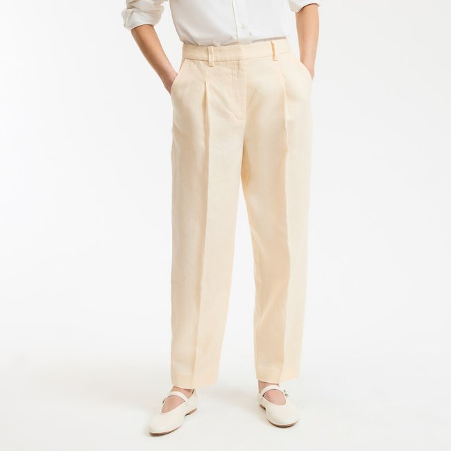 Pantalon cigarette à pinces en lin - LA REDOUTE COLLECTIONS