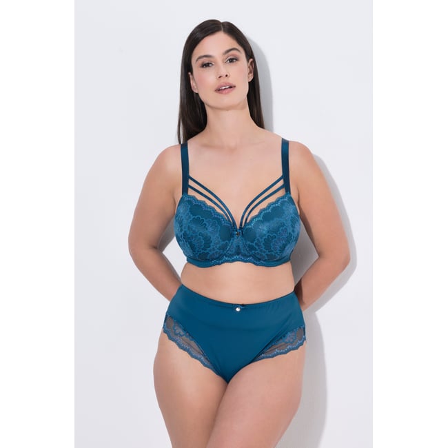 Soutien-gorge à armatures, bonnets souples pétrole foncé <span itemprop=