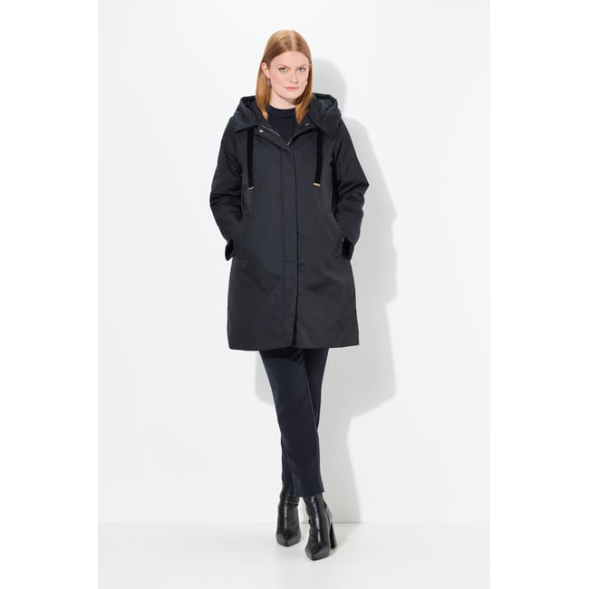 Manteau matelassé à capuche marine foncé <span itemprop=