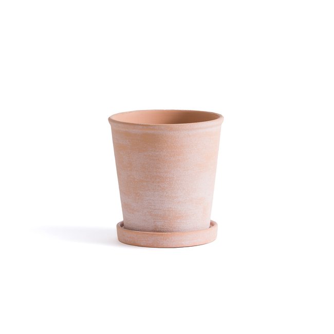Cache-pot céramique avec soucoupe Ø15,5cm, Argilo Couleur terracotta <span itemprop=