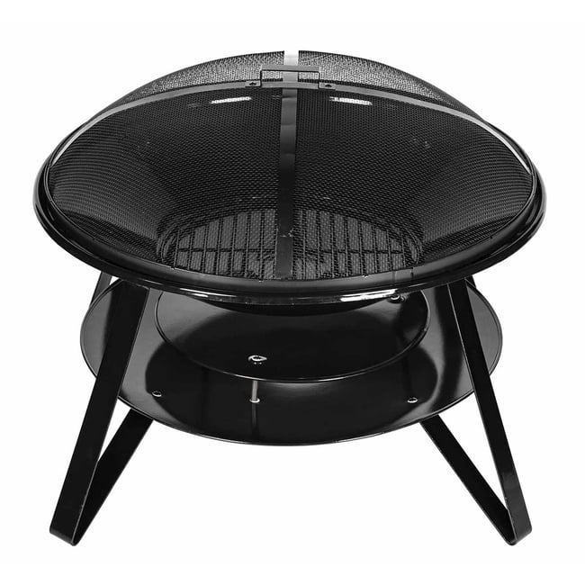 Brasero d'extérieur, en acier noir <span itemprop=