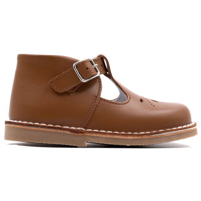 Salomés en cuir bébé MINI HENRY marron <span itemprop=