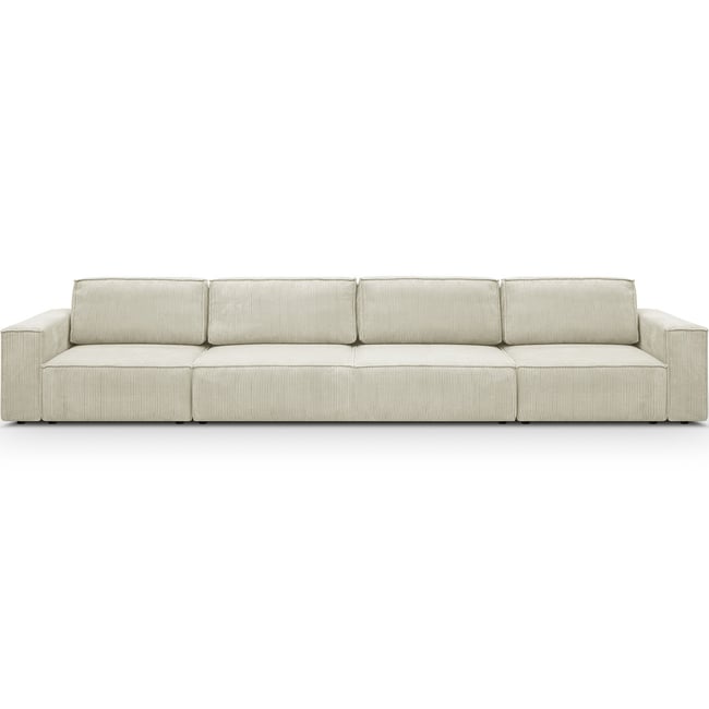 Canapé convertible 7 places en velours côtelé - HARPER MOD Couleur beige <span itemprop=