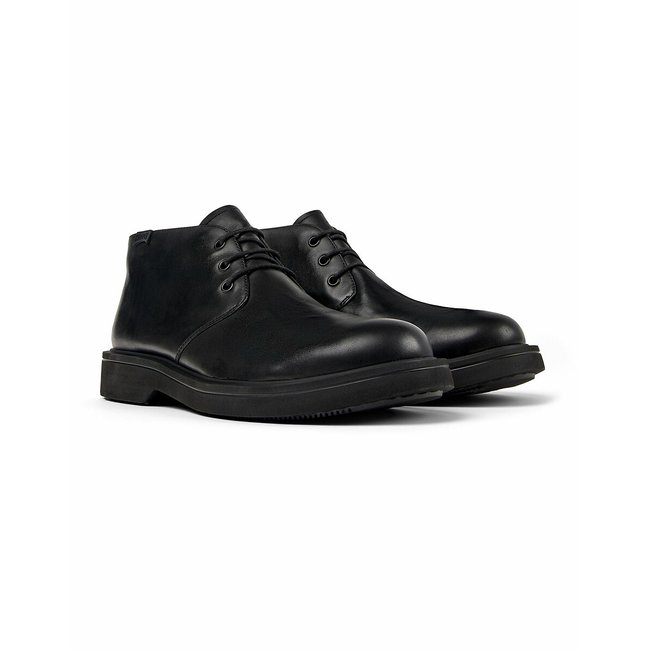 Zapatos tipo derby altos de piel Norman negro <span itemprop=