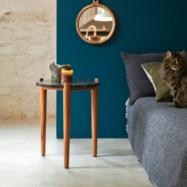 Chevet en Teck, NESTOR Couleur noir <span itemprop=