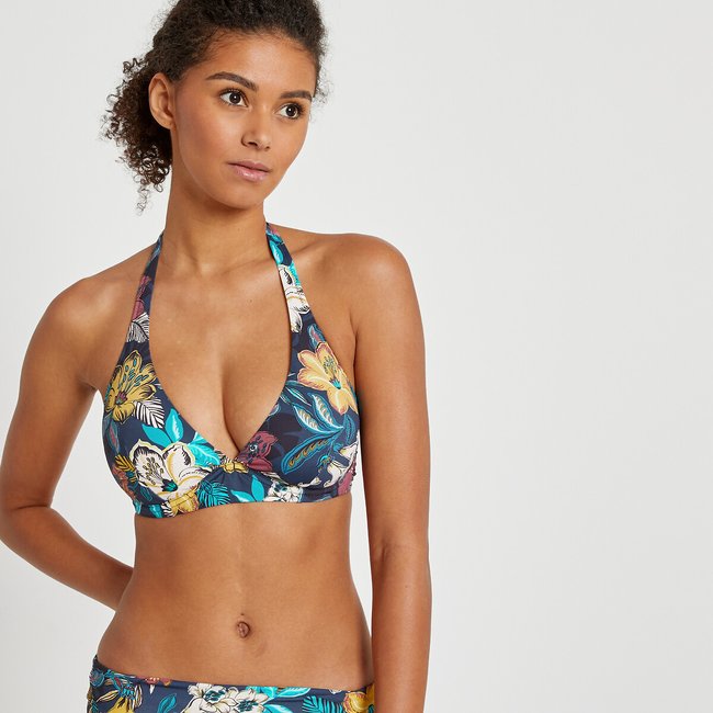 Haut de maillot de bain foulard, imprimé fleurs  imprimé exotique <span itemprop=
