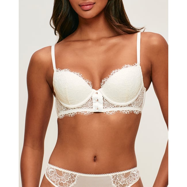 Soutien-gorge ampliforme en dentelle florale avec agrafe avant TYLAIZ ecru <span itemprop=