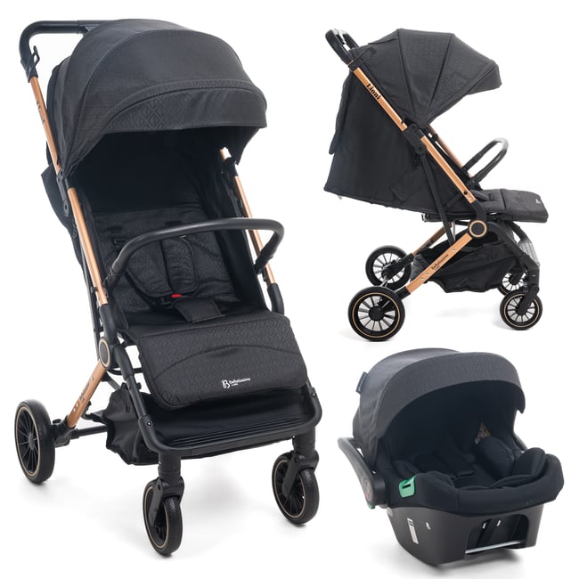 Poussette combinée duo 2 en 1 - siège auto 0+ Lioni – dès la naissance – jusqu’à 22kg - noir - BEBELISSIMO J'AIME