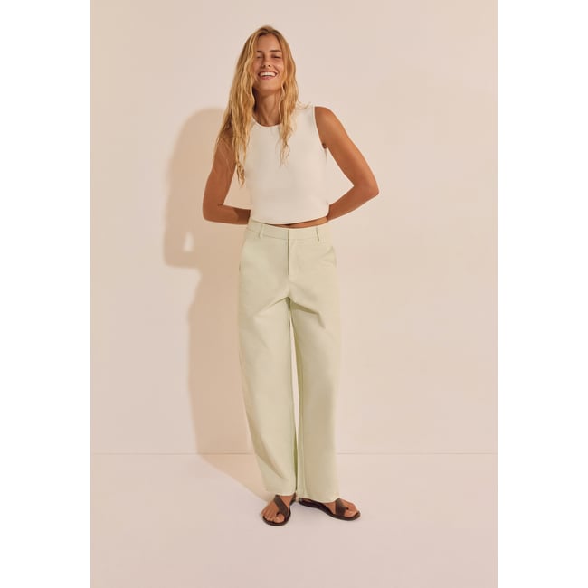 Pantalon barrel avec coton POLO vert clair <span itemprop=