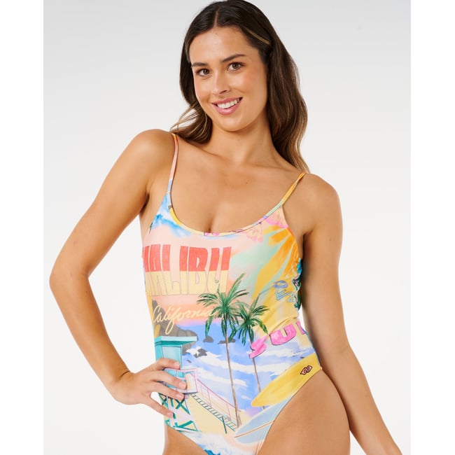 Maillot une pièce tanga Hotel Malibu multiple <span itemprop=