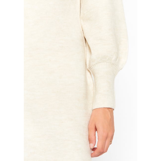 Robe pullover à col bateau beige clair <span itemprop=
