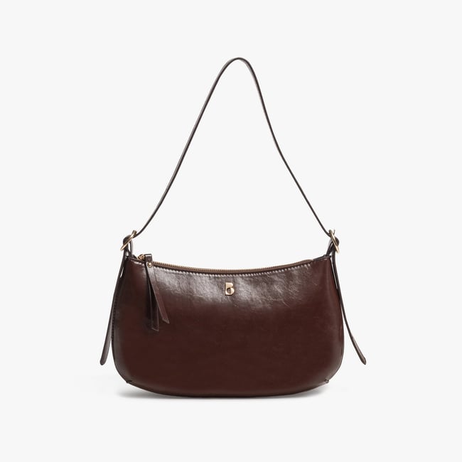 Sac À Main ANAELLE petit sac porté épaule chocolat <span itemprop=