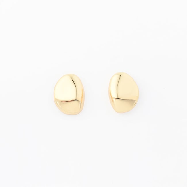 Boucles d'oreilles galets - Collection Recyclée doré <span itemprop=