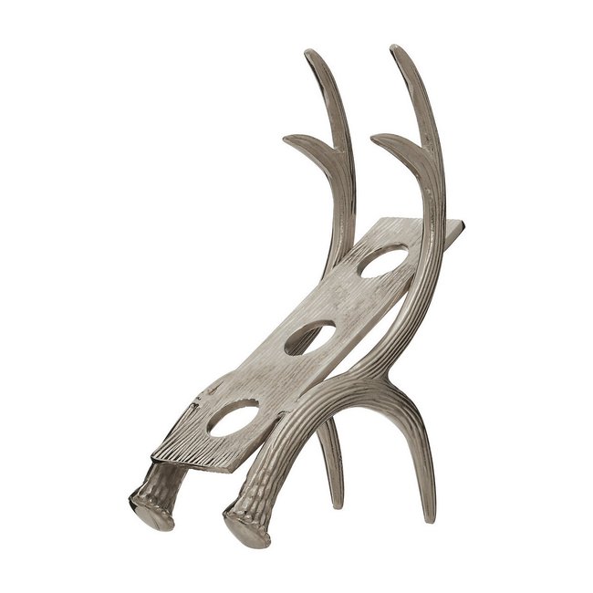 3-Bottle Antler Wine Rack, silver-coloured, SO'HOME
