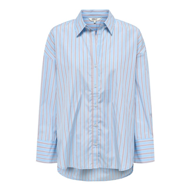 Camisa às riscas azul às riscas <span itemprop=