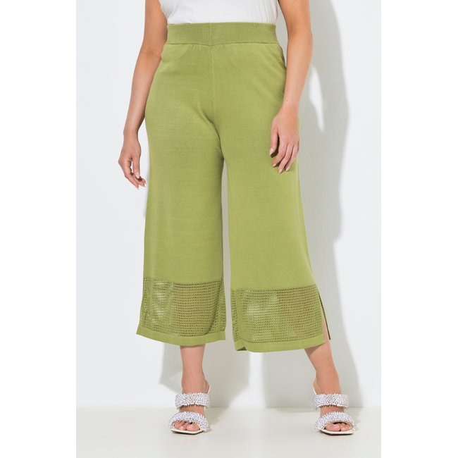 Pantalon en maille côtelée pistache <span itemprop=