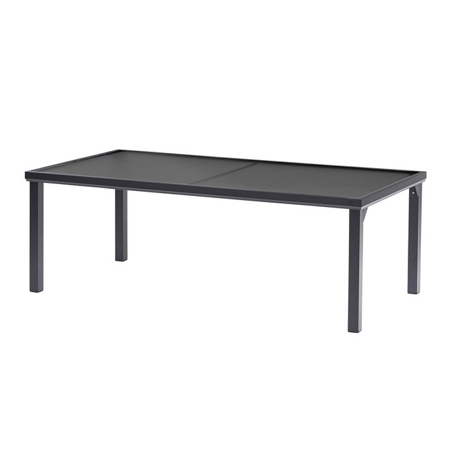 Ensemble en aluminium, verre, 8 fauteuils EDITION noir <span itemprop=