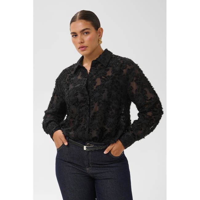 Chemise à manches longues noir black deep <span itemprop=