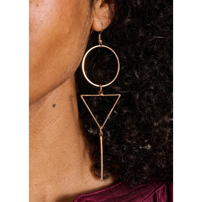 Boucles d'oreilles pendantesgéométriques light gold <span itemprop=