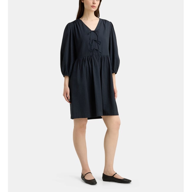 Robe courte filoute re seersucker rayures - GALERIES LAFAYETTE