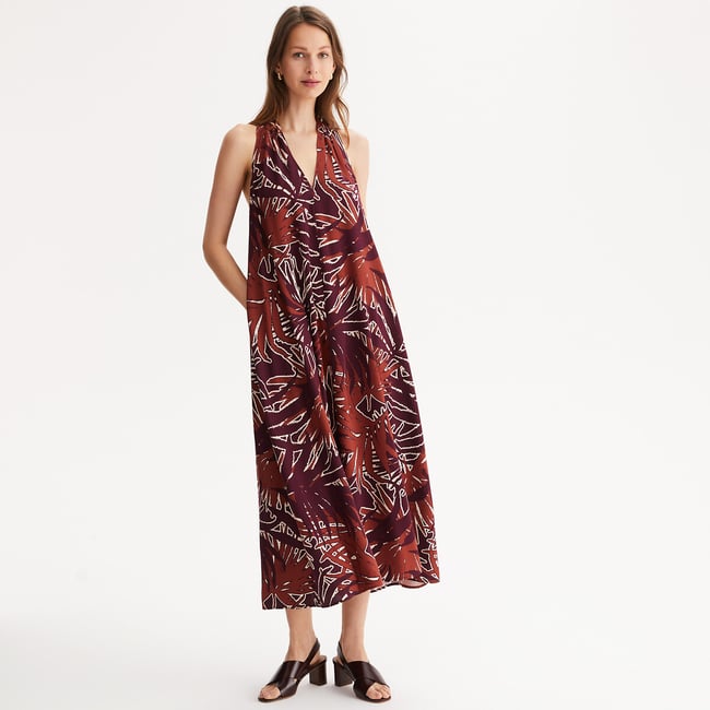 Robe évasée, imprimé floral, longue  imprimé floral <span itemprop=