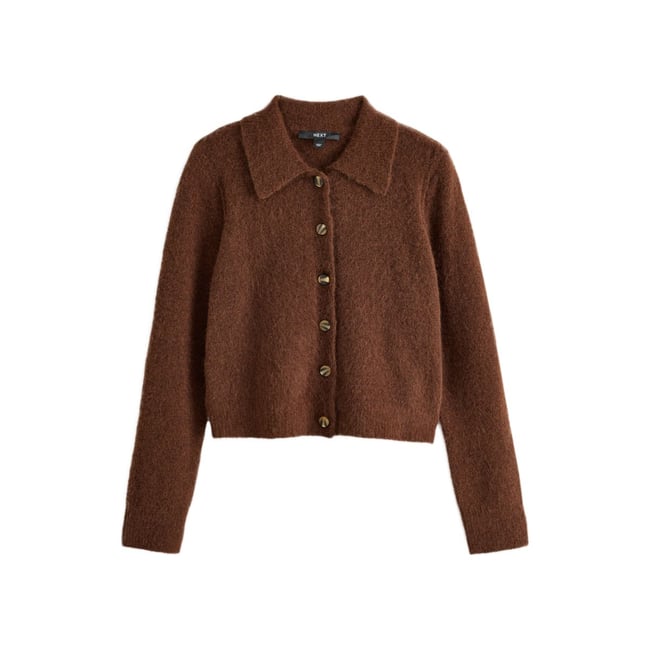 Cardigan en laine mélangée avec col maille - NEXT