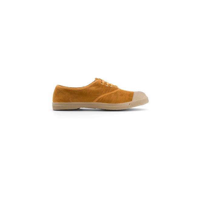Scarpe da ginnastica stringate in velluto a coste miele BENSIMON