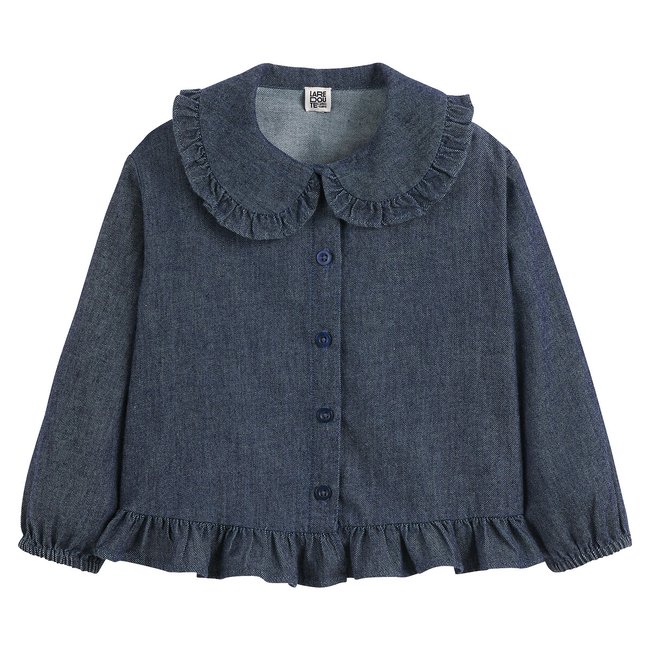 Bluse mit Bubikragen, Light-Denim denim LA REDOUTE COLLECTIONS