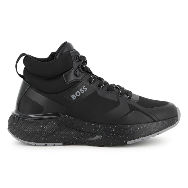 Baskets hautes à lacets black <span itemprop=