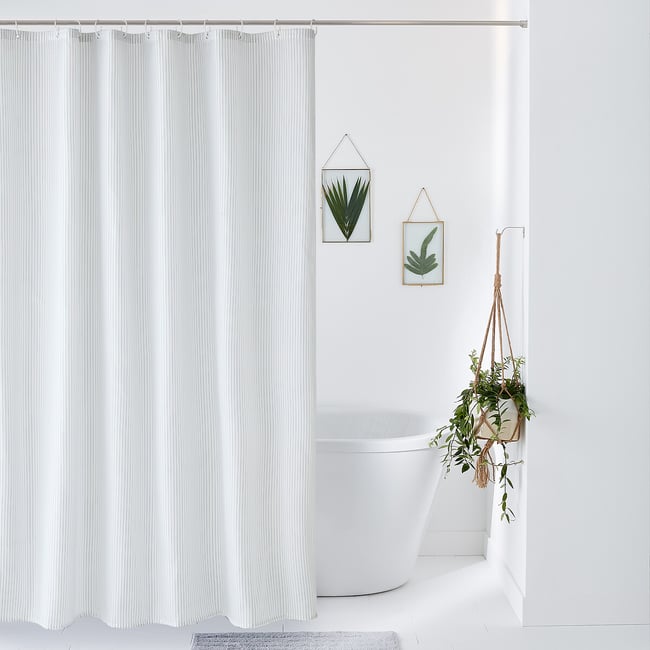Rideau de douche rayé, Stripes blanc/noir <span itemprop=