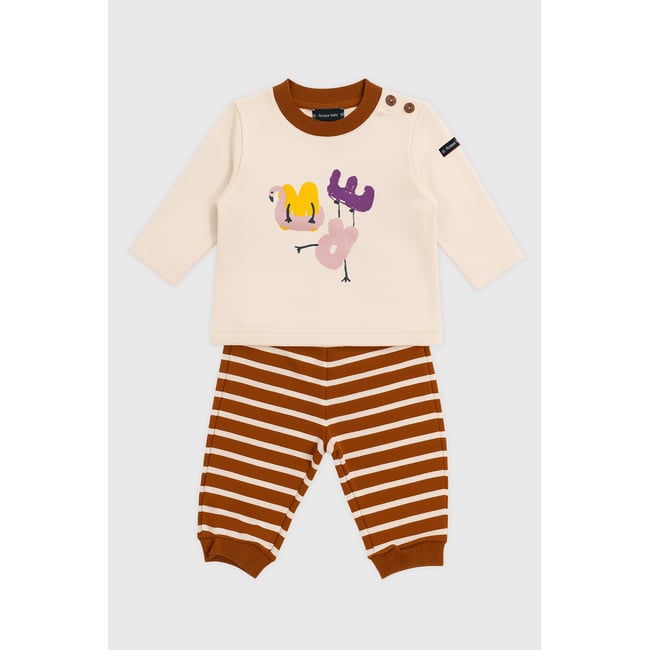 Pyjama en coton épais BABY nature/caramel café <span itemprop=