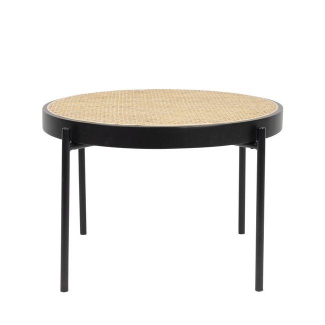 Table basse en rotin et bois   - SPIKE Couleur noir <span itemprop=