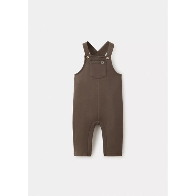 Salopette en coton à poche chocolat <span itemprop=